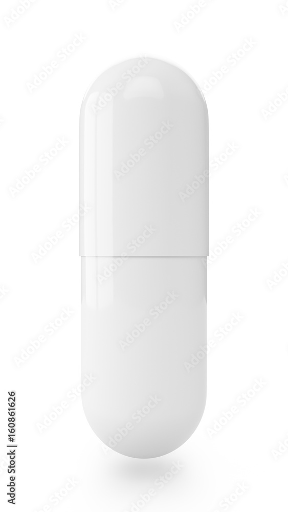 3D rendering Capsule pill isolated on white