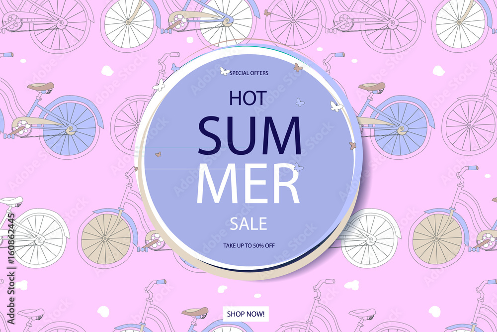 Super summer bike sale concept.