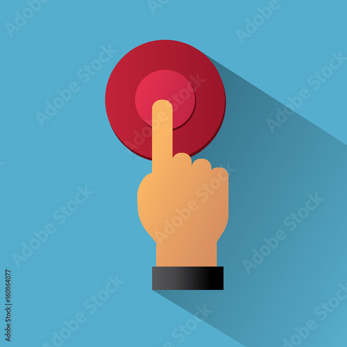 pressing button with long shadow