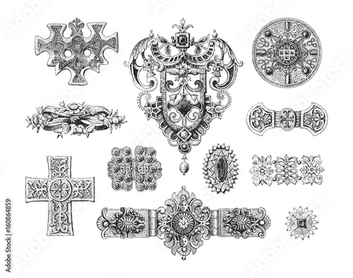 Decoration elements collection / vintage illustration 