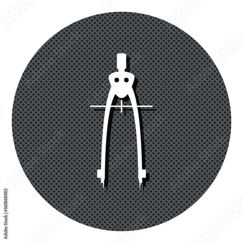 Zirkel - Gepunkteter Button mit Symbol und Schatten