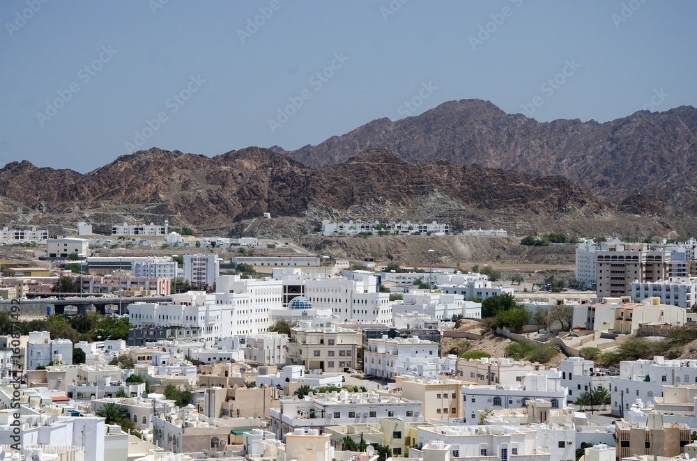 Overlook of a suburb of Muscat - Oman Overlook of a suburb of Muscat - Oman