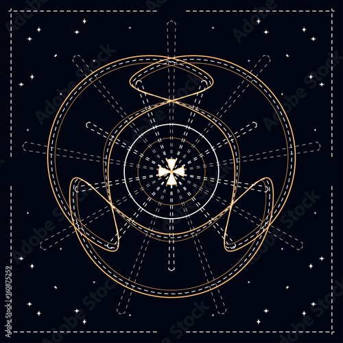 abstract golden magic lines,  sacred geometry, magic, mystic, meditation, alien.
Useful for wrapping, web backgrounds and fabric design.