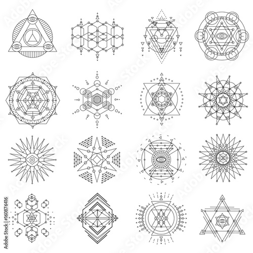 Sacred geometry line art set