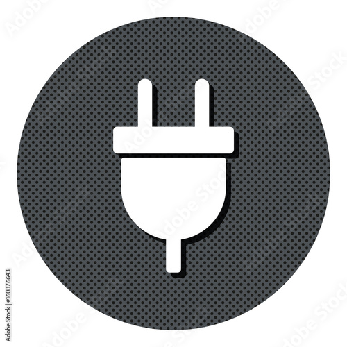 Stecker - Netzteil - Gepunkteter Button mit Symbol und Schatten