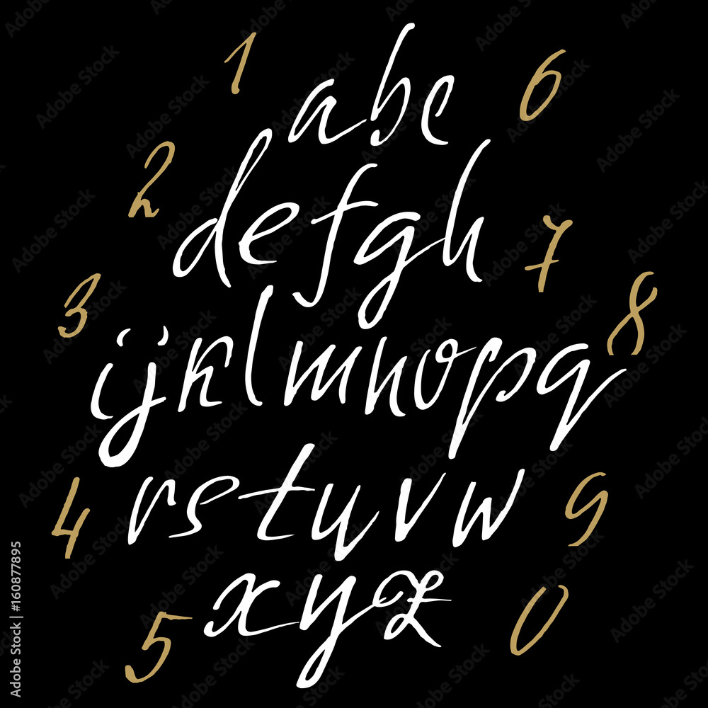 Hand drawn elegant calligraphy font. Modern brush lettering. Grunge style alphabet. Vector illustration. Hand drawn elegant calligraphy font. Modern brush lettering. Grunge style alphabet. Vector illustration.