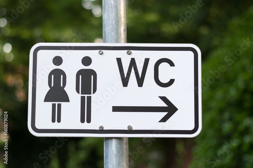 Obraz na plátne A WC sign isolated on a pole