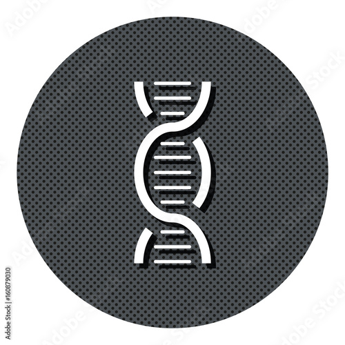 DNA - Gepunkteter Button mit Symbol und Schatten