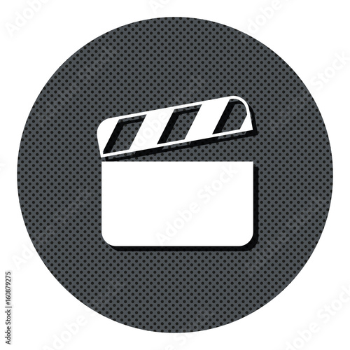 Filmklappe - Filmdreh - Gepunkteter Button mit Symbol und Schatten