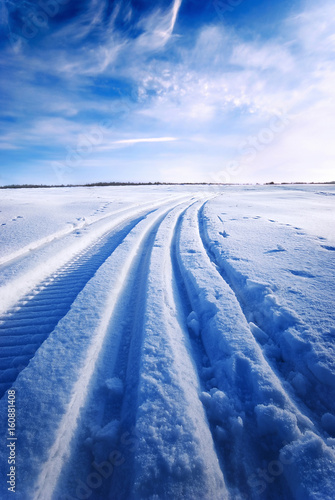 Tracks on snow