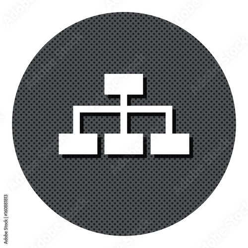 Stammbaum - Gepunkteter Button mit Symbol und Schatten
