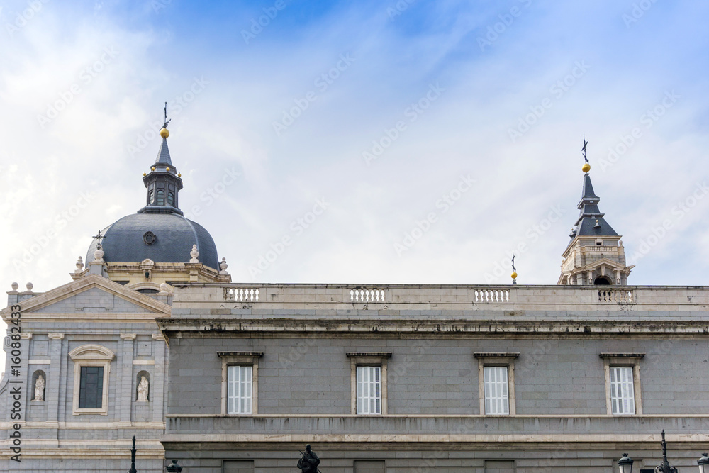 Fototapeta premium street view of downtown madrid, The city has a population of almost 3.2 million