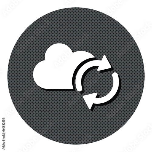 Wolke aktualisieren - Gepunkteter Button mit Symbol und Schatten