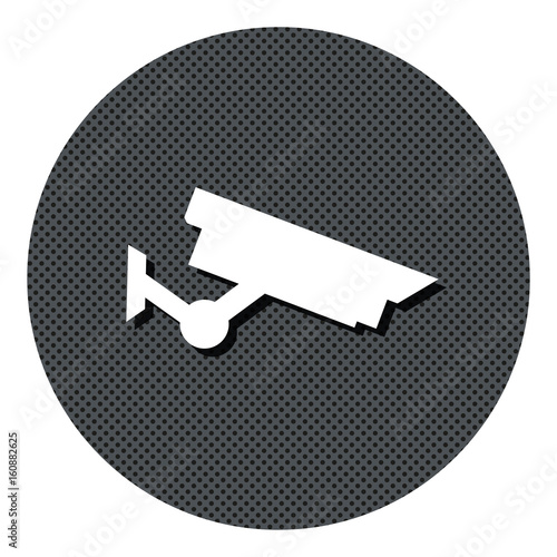 Kamera - Überwachung - Gepunkteter Button mit Symbol und Schatten