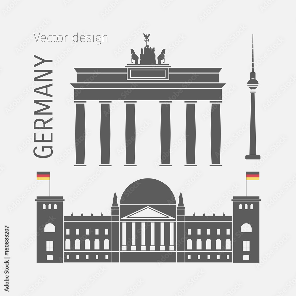Germany landmarks flat symbol
