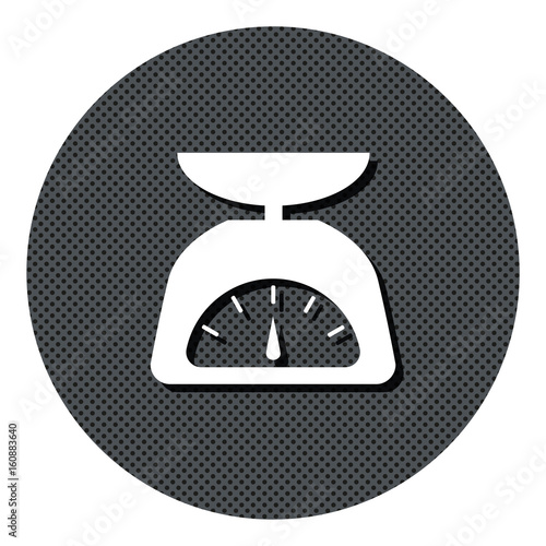 Küchenwaage - Gepunkteter Button mit Symbol und Schatten