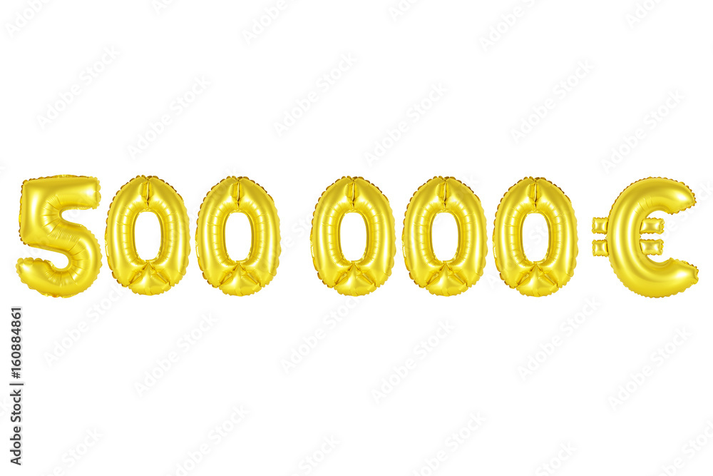 five hundred thousand euros, gold color five hundred thousand euros, gold color