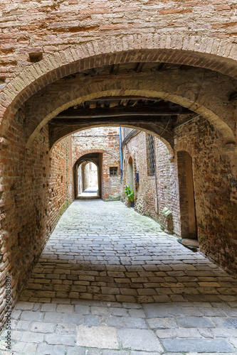 Alleyway with arches of brick