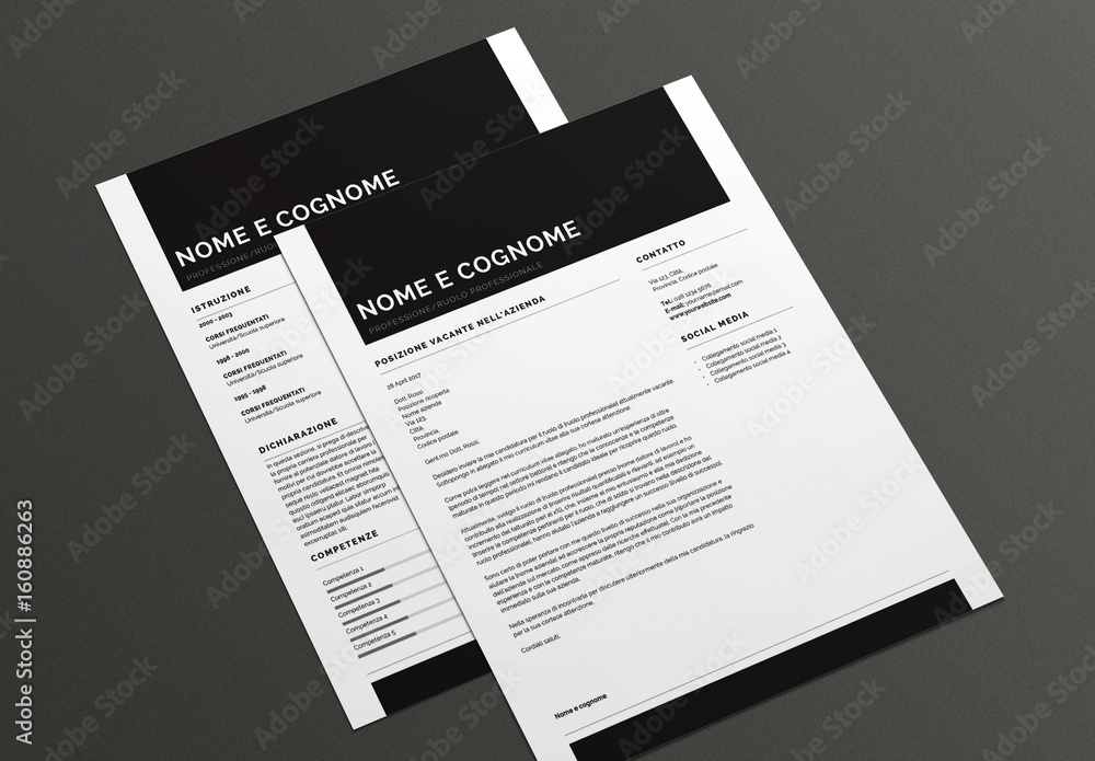 Layout curriculum vitae e lettera di presentazione ...