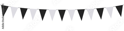 Guirlande, fanions noirs et blancs 