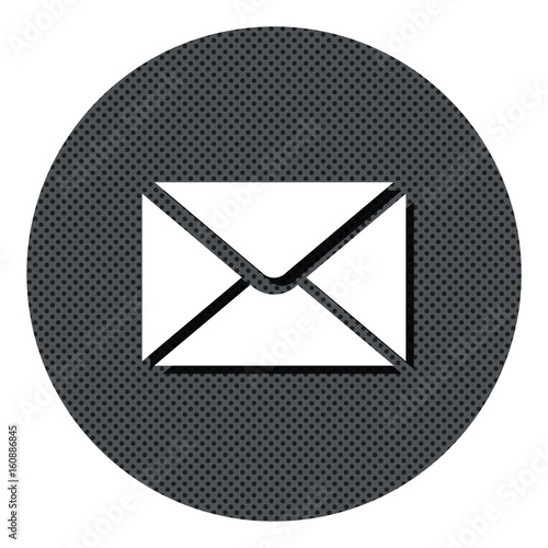 Briefumschlag - Email - Gepunkteter Button mit Symbol und Schatten