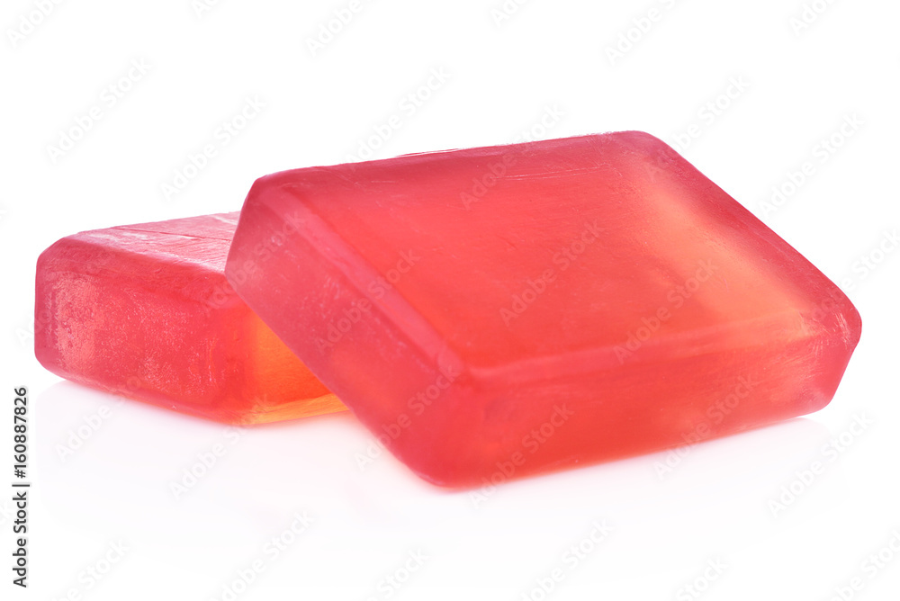 pink soap  of isolation on a white background