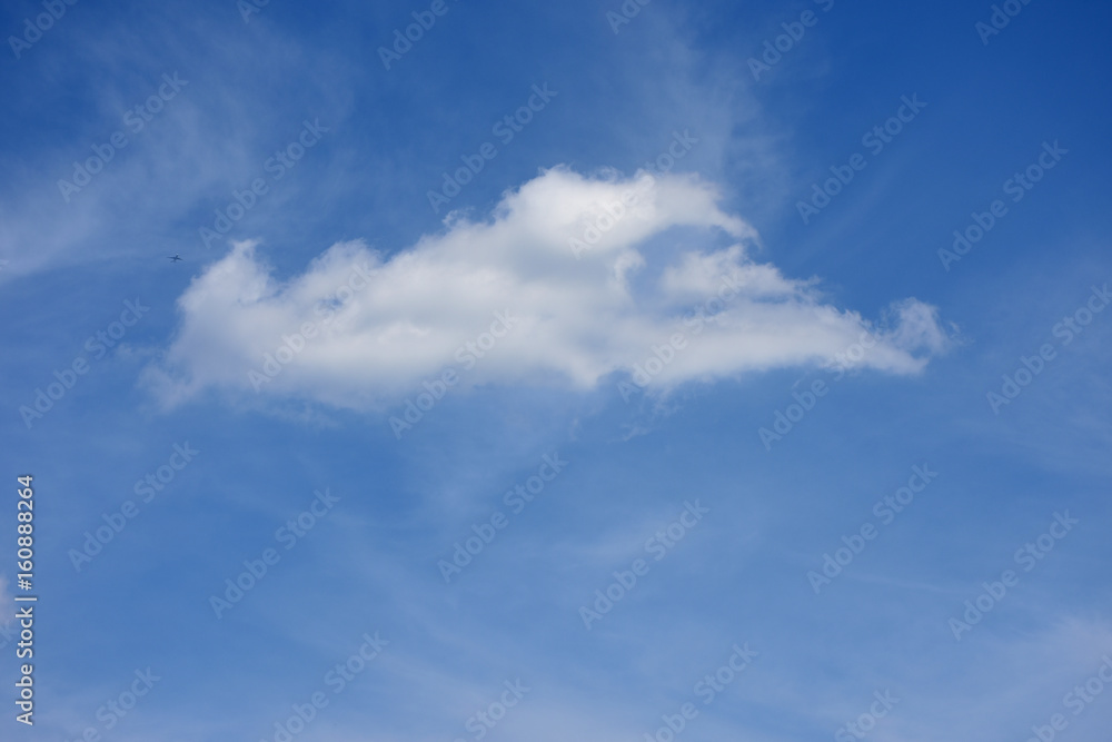 青空と飛行機と雲