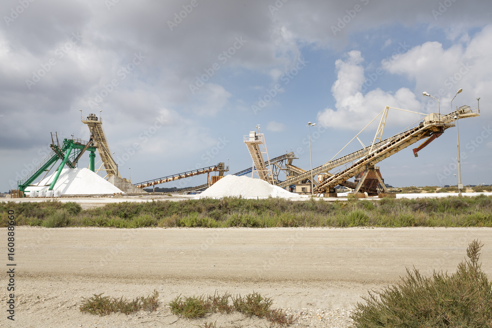 Salzgewinnung in der Camargue, Südfrankreich Salzgewinnung in der Camargue, Südfrankreich