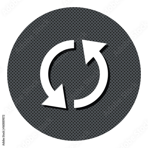 Synchronisieren - Gepunkteter Button mit Symbol und Schatten