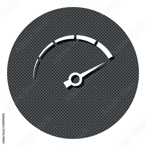 Tachometer - Gepunkteter Button mit Symbol und Schatten