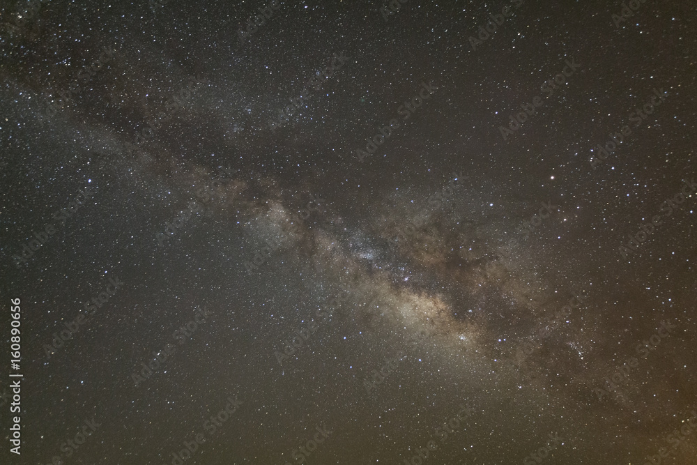clearly milky way galaxy at phitsanulok in thailand. Long exposure photograph.with grain clearly milky way galaxy at phitsanulok in thailand. Long exposure photograph.with grain