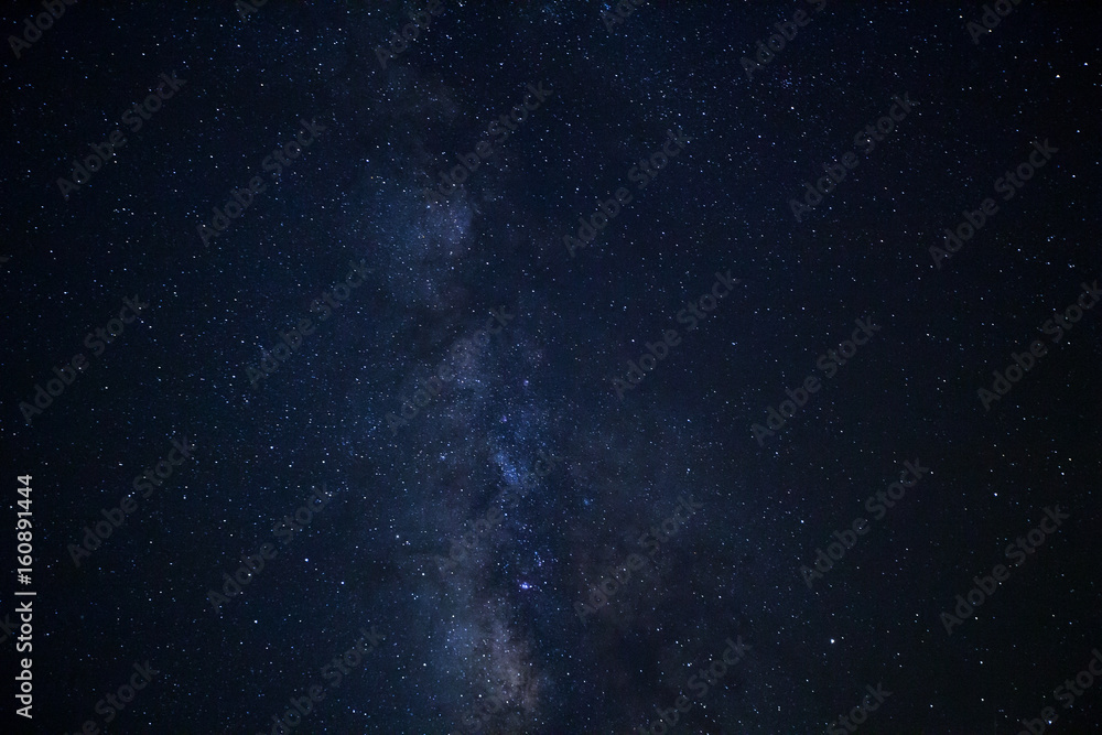 milky way galaxy at phitsanulok in thailand. Long exposure photograph.with grain