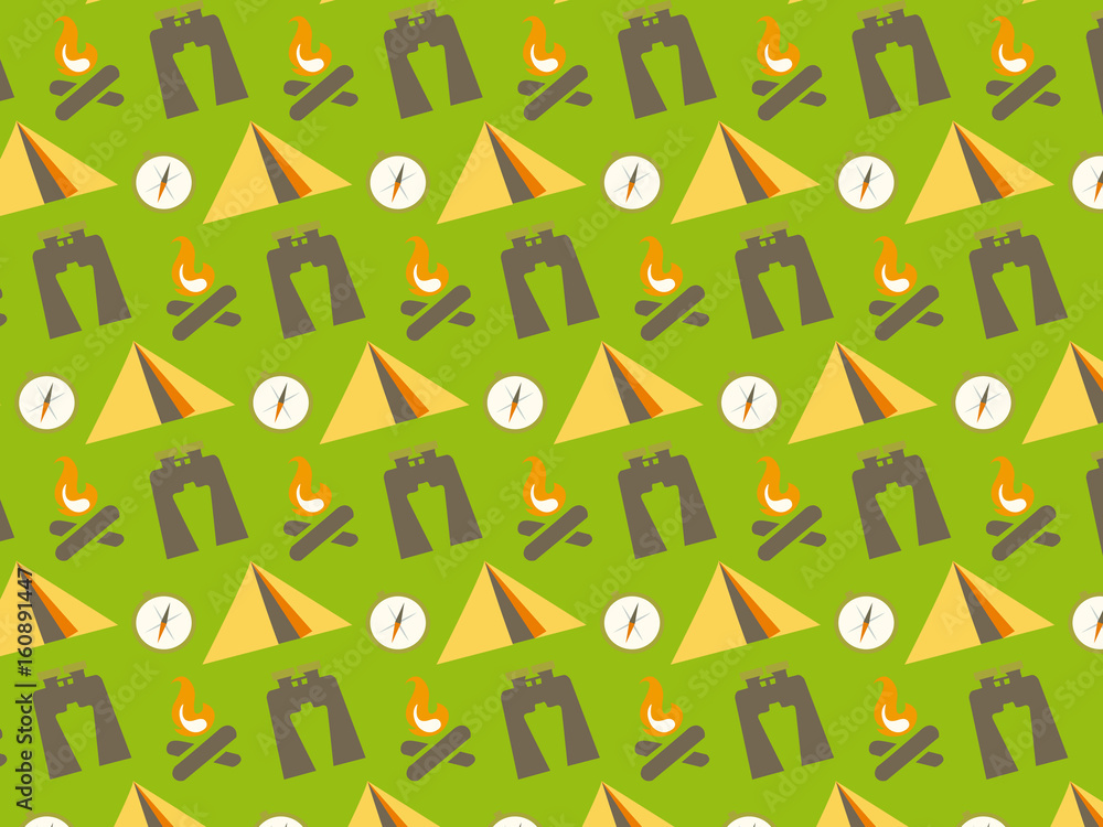 Flat pattern background, picnic, travel and camping theme. Flat pattern background, picnic, travel and camping theme.