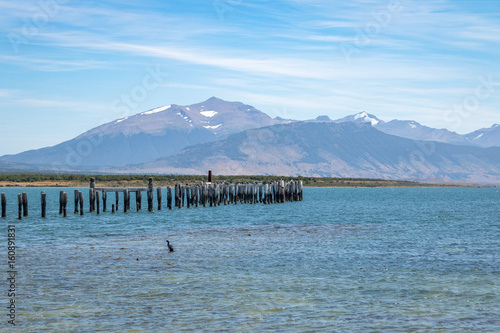 Old Dock in Almirante Montt Gulf in Patagonia - Puerto Natales, Magallanes Region, Chile