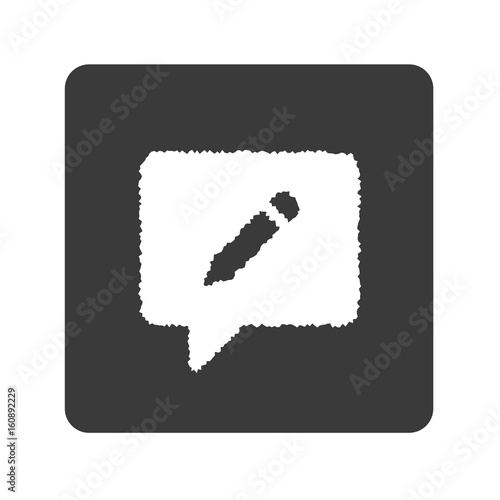 Sprechblase mit Stift - Kommentar - Handgezeichnet