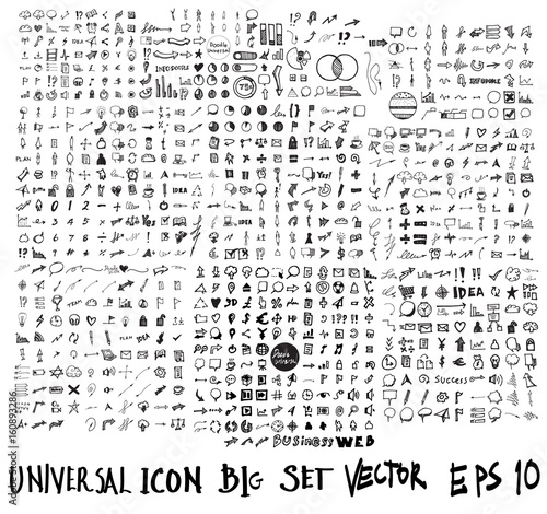 MEGA set of doodles. Super collection of arrow ,business and finance, social media shopping elements. Creative eps10