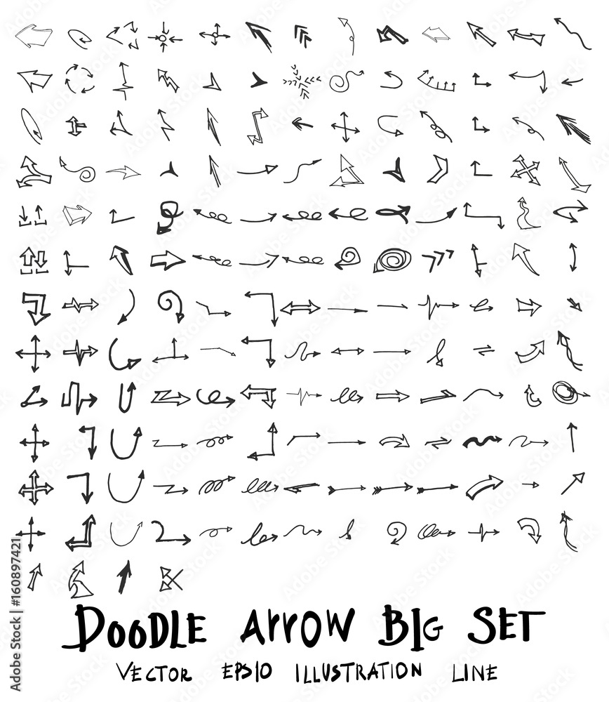 Vector hand drawn arrows set eps10 Vector hand drawn arrows set eps10