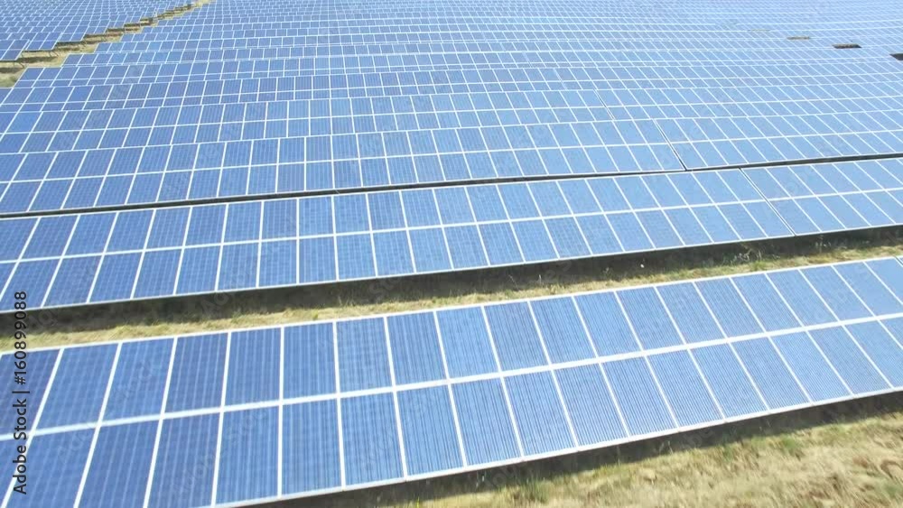 Aerial view of solar energy panels - photovoltaic 4K Aerial view of solar energy panels - photovoltaic 4K