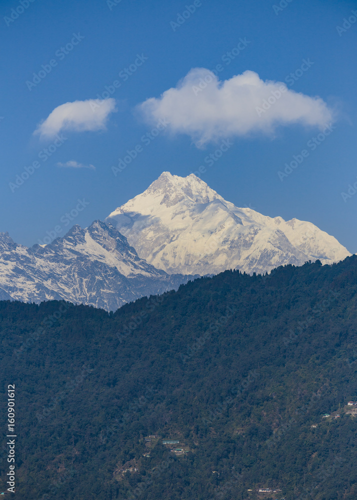 Kangchenjunga mountain that view in the morning in Sikkim, India