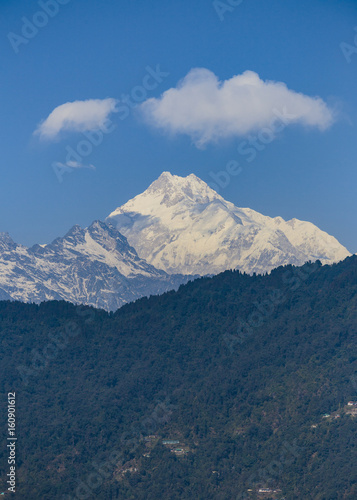 Kangchenjunga mountain that view in the morning in Sikkim, India