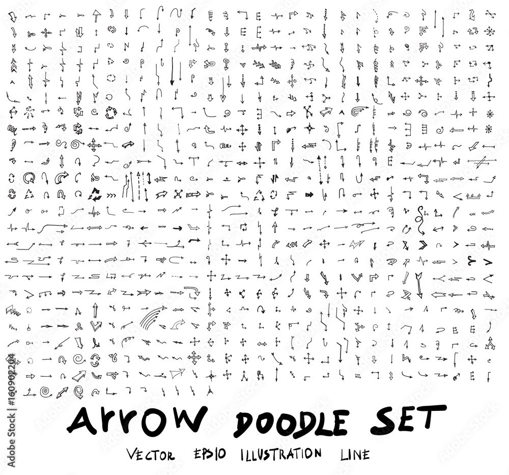Vector hand drawn arrows set eps10