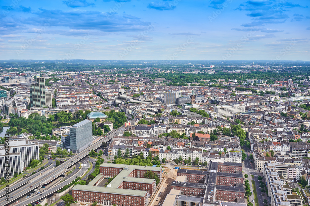 Dusseldorf from above / Downtown of Dusseldorf in Germany