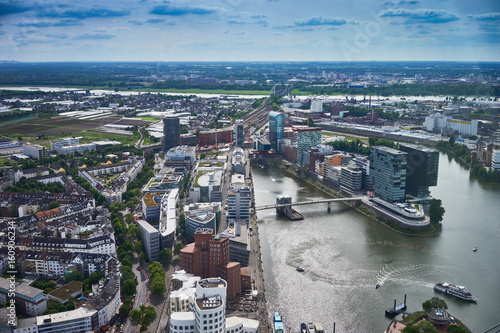 Downtown of Duesseldorf in Germany / Media Harbor at rhine with famous architecture from Frank Gehry