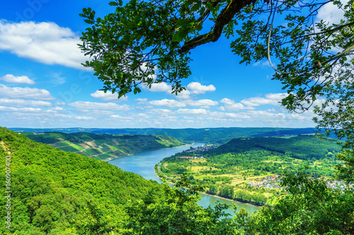 Blick auf die Rheinschleife am Mittelrhein photo