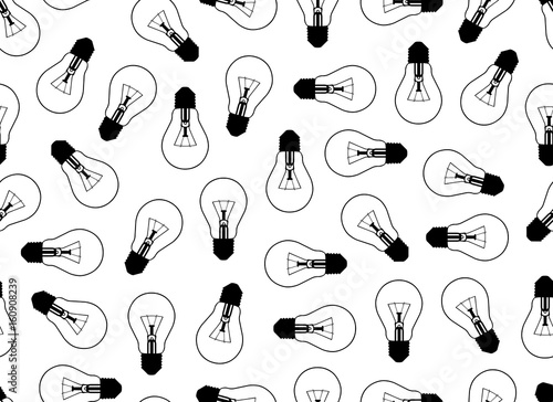 Seamless light bulbs isolated on white