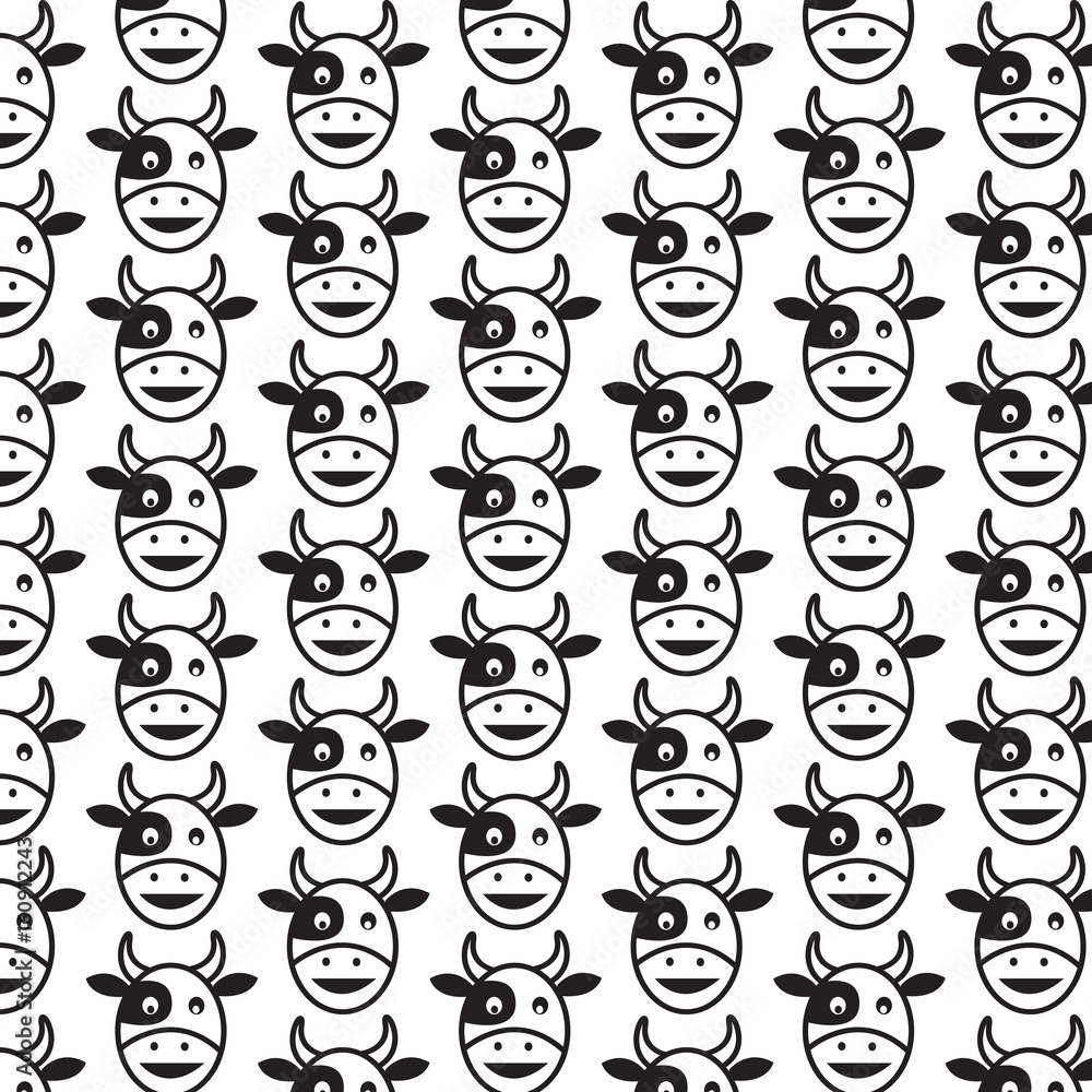 Pattern background Cow head icon