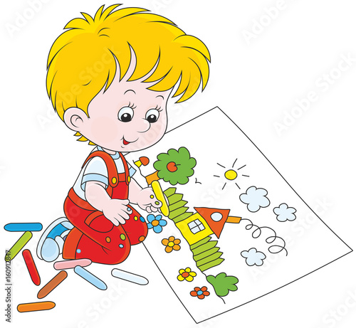 Little boy drawing 