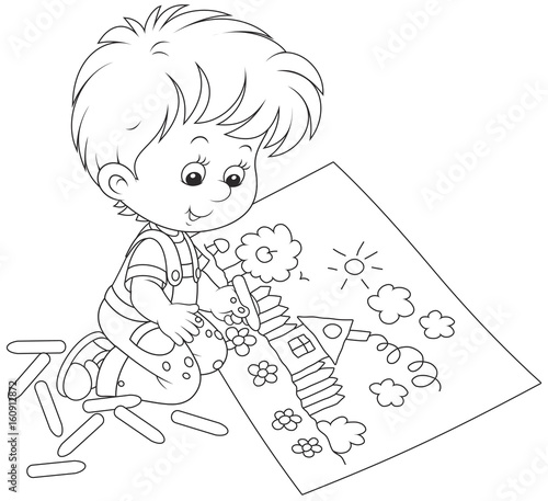 Little boy drawing 