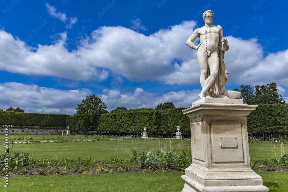 Sculpture Cincinnatus in Tuileries Garden in Paris