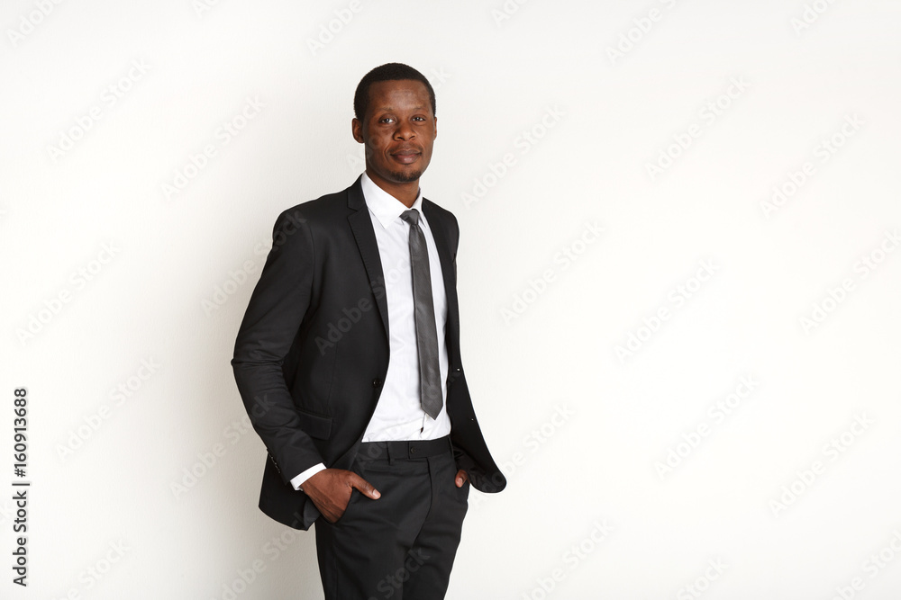 Handsome african business man posing isolated Handsome african business man posing isolated